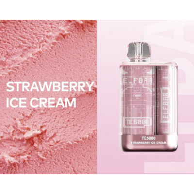 Одноразова POD система ELF BAR TE5000 Strawberry Ice Cream на 5000 затяжок - купити
