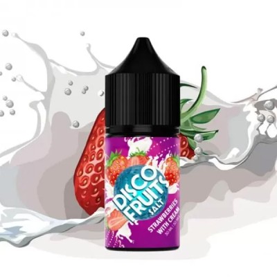 Рідина Disco Fruits Salt 30ml/50mg Strawberries With Cream - купити